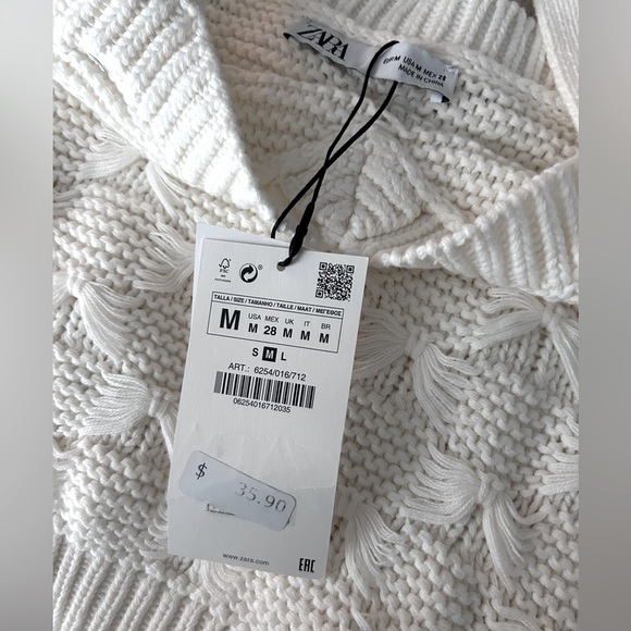 Zara White Knit Top - Picture 3 of 5